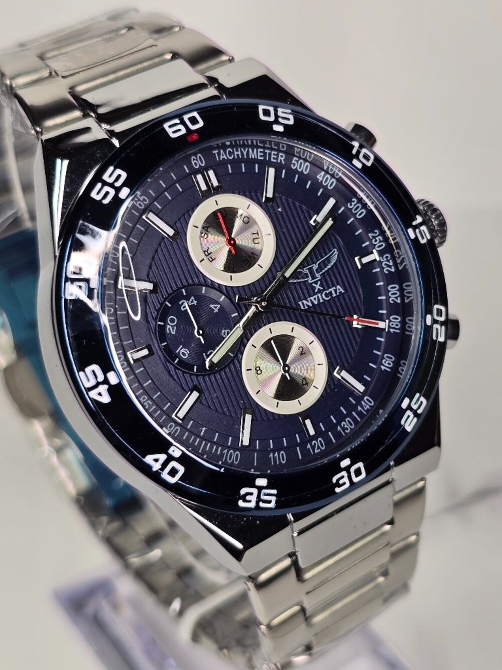 Invicta S1 Rally Men's Watch - 43mm. Silver, Navy Blue, Red (69979)
